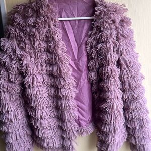 Lavender Fringe Teddy Jacket